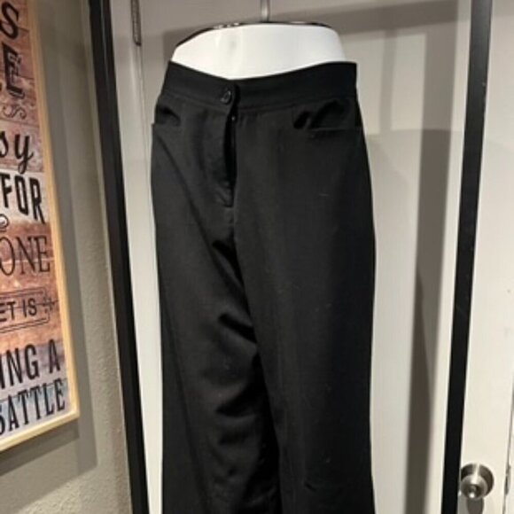 Women’s Black Dress Pants By Clara Sun Woo Wide Leg Zipper Fly - Picture 10 of 12